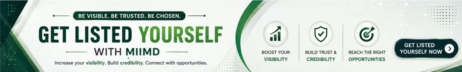 Get listed yourself with MIIMD — boost visibility, build trust, reach the right opportunities